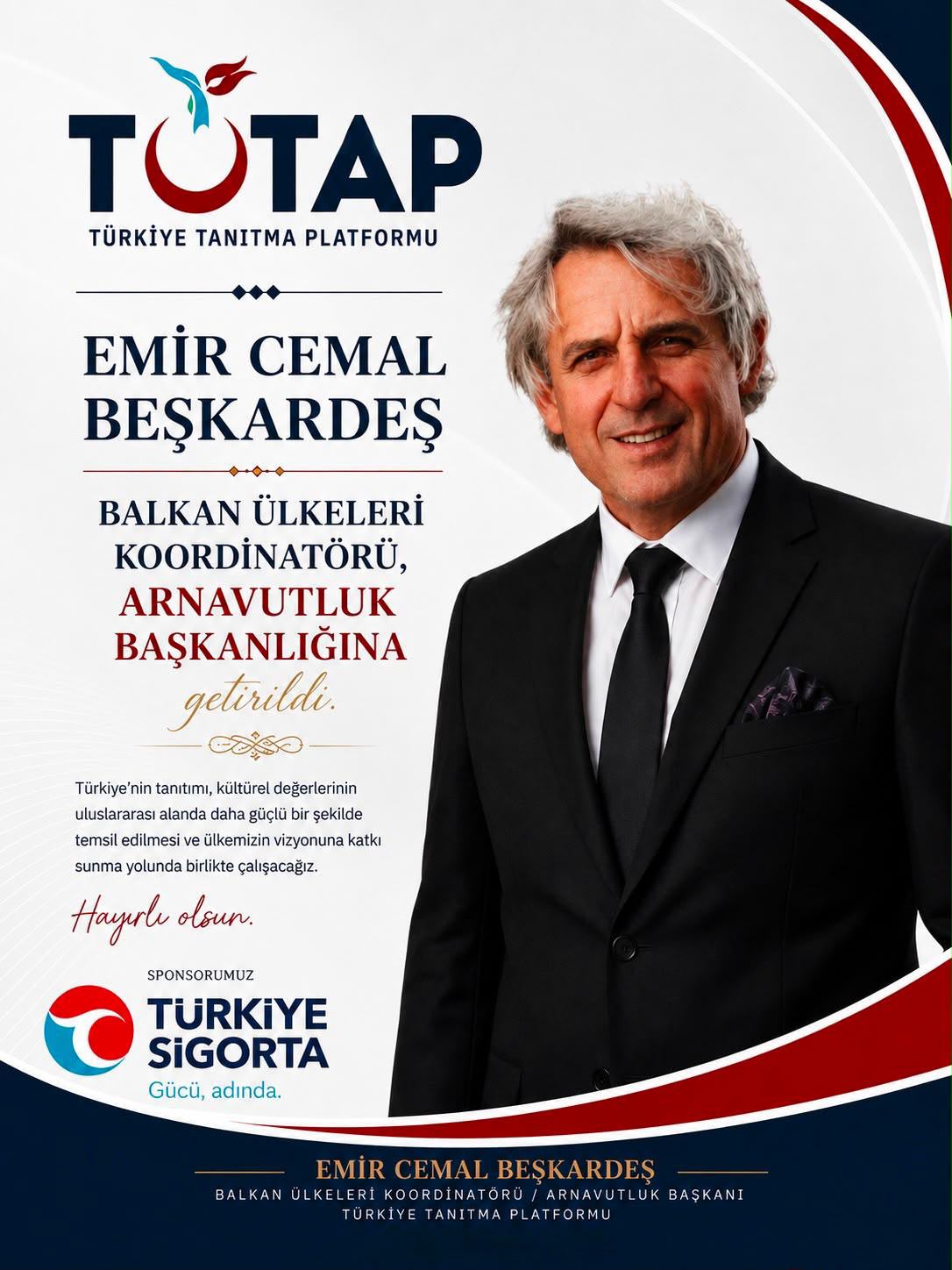 Emir Cemal Beşkardeş, Koordinator i TÜTAP për Vendet e Ballkanit dhe President i TÜTAP Shqipëri